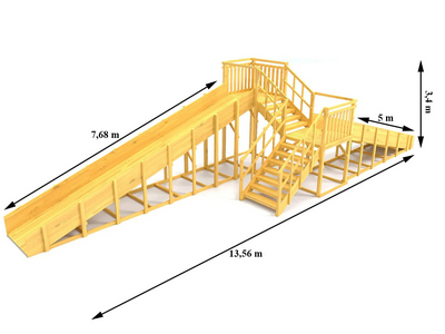 Зимняя горка TORUDA Север wood-7/1 (скат 5 м и 7,68 м)