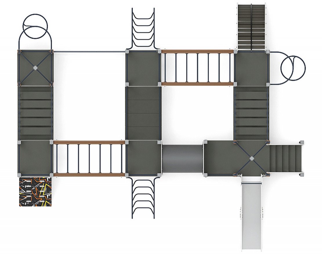Детская игровая площадка Орнамент серо-оранжевый-2 - вид 2