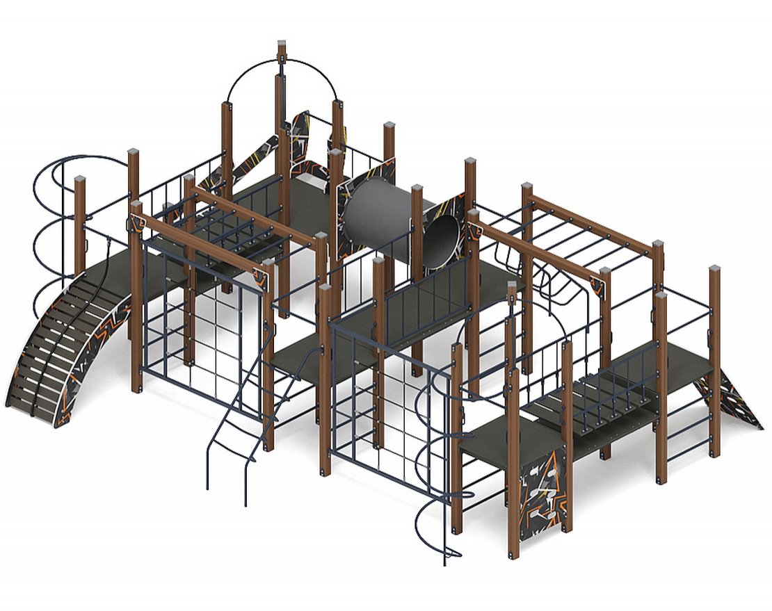 Детская игровая площадка Орнамент серо-оранжевый-2 - вид 3