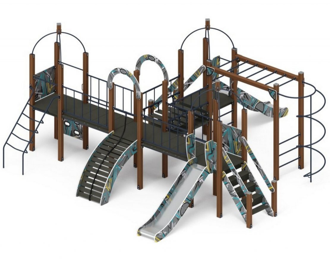 Детская игровая площадка Лаборатория веселья-6 (серая) - вид 4