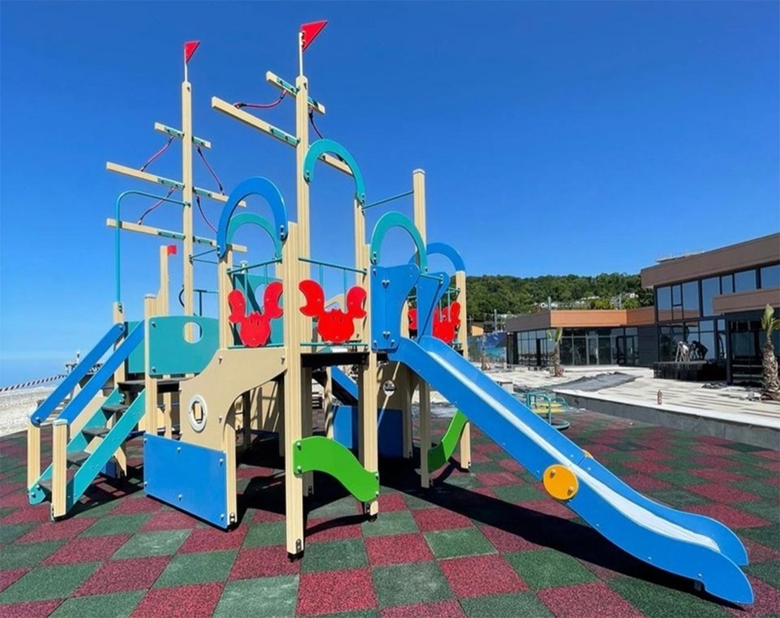 Детский игровой комплекс Лагуна в виде двойного парусника и с горками Н-1200,1500 ДИО 10117 - вид 4