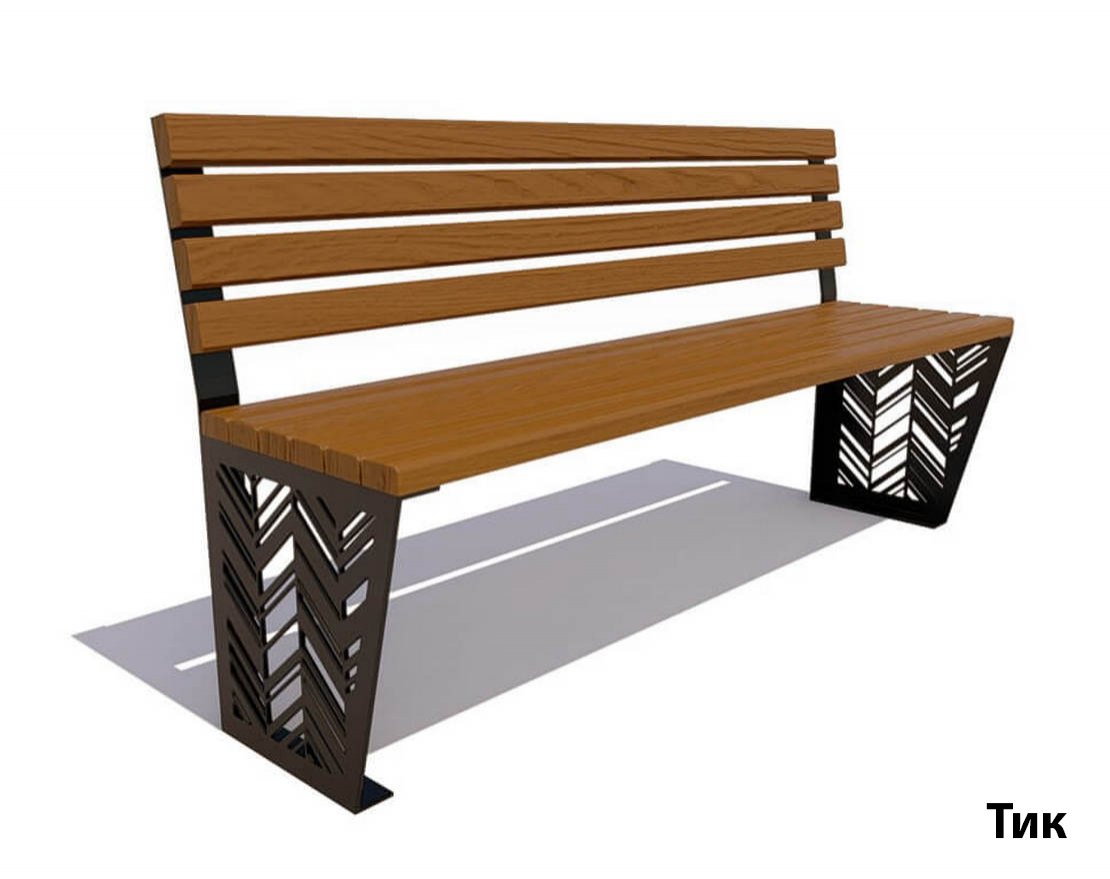 Парковая скамейка Гарнизон, Лиственница (без подлокотников) - вид 4