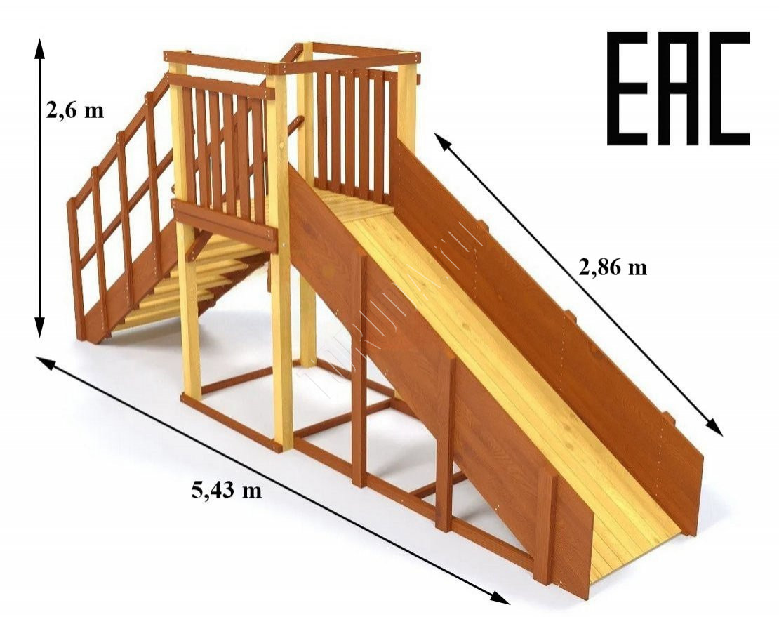 Зимняя деревянная горка TORUDA Север-2 (скат 3 м)