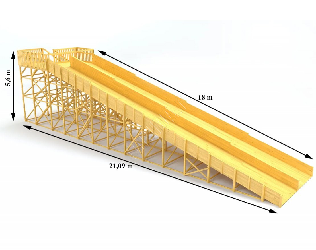Зимняя горка TORUDA Север wood-12 (скат 18 м)