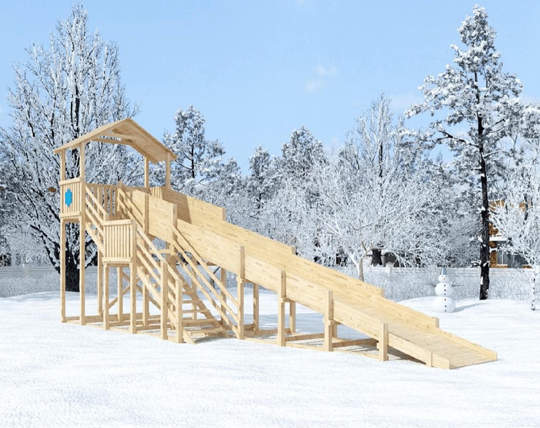 Зимняя горка Snow Fox Домик (скат 10 м), без окраски - вид 3