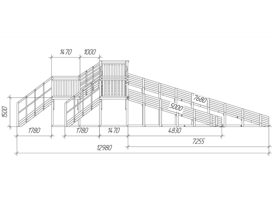 Зимняя горка TORUDA Север - 7/5 (скаты 5 м и 7,68 м) - вид 4