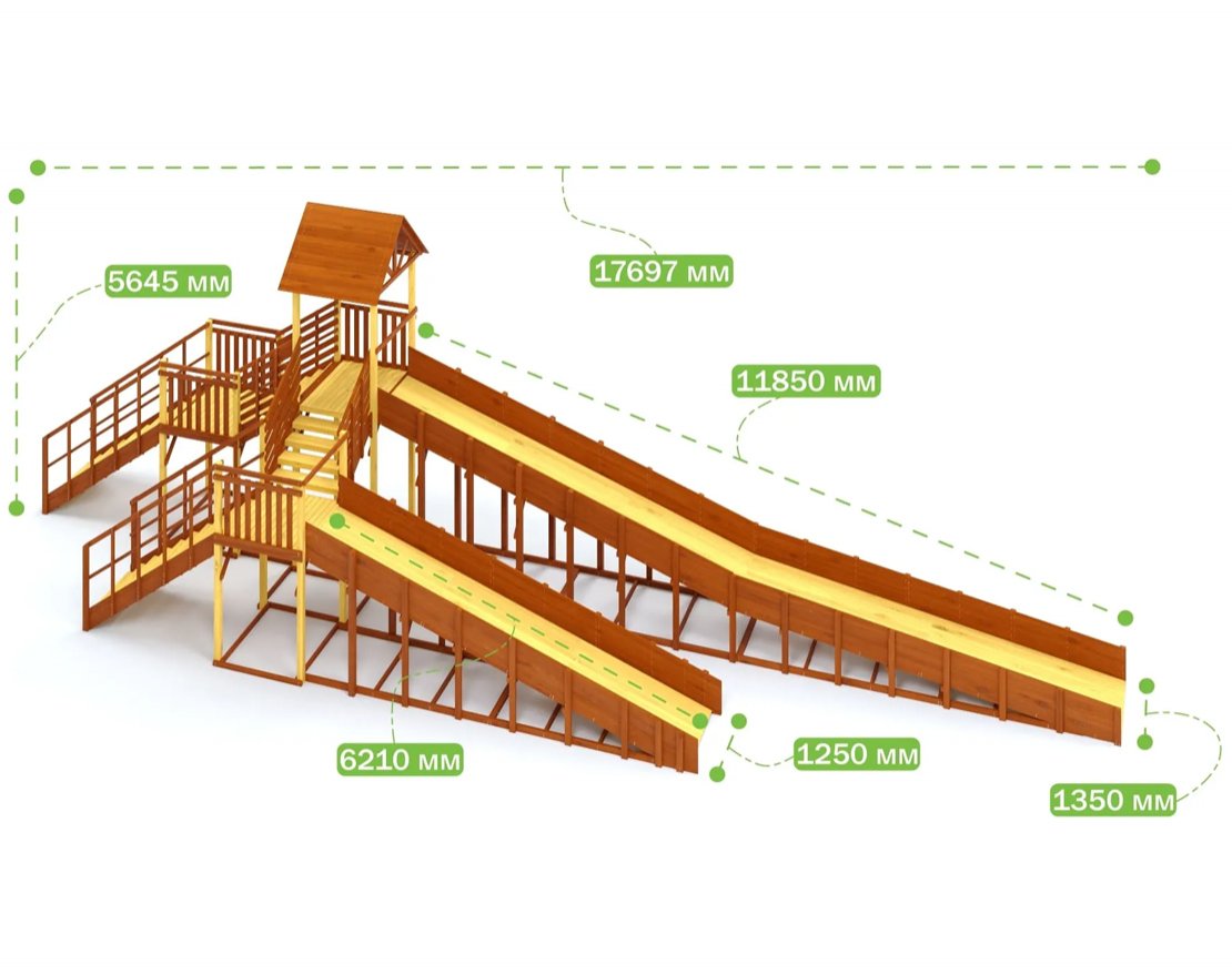 Зимняя горка TORUDA Север - 9/4 (скаты 11,85 м и 6,21 м) - вид 3