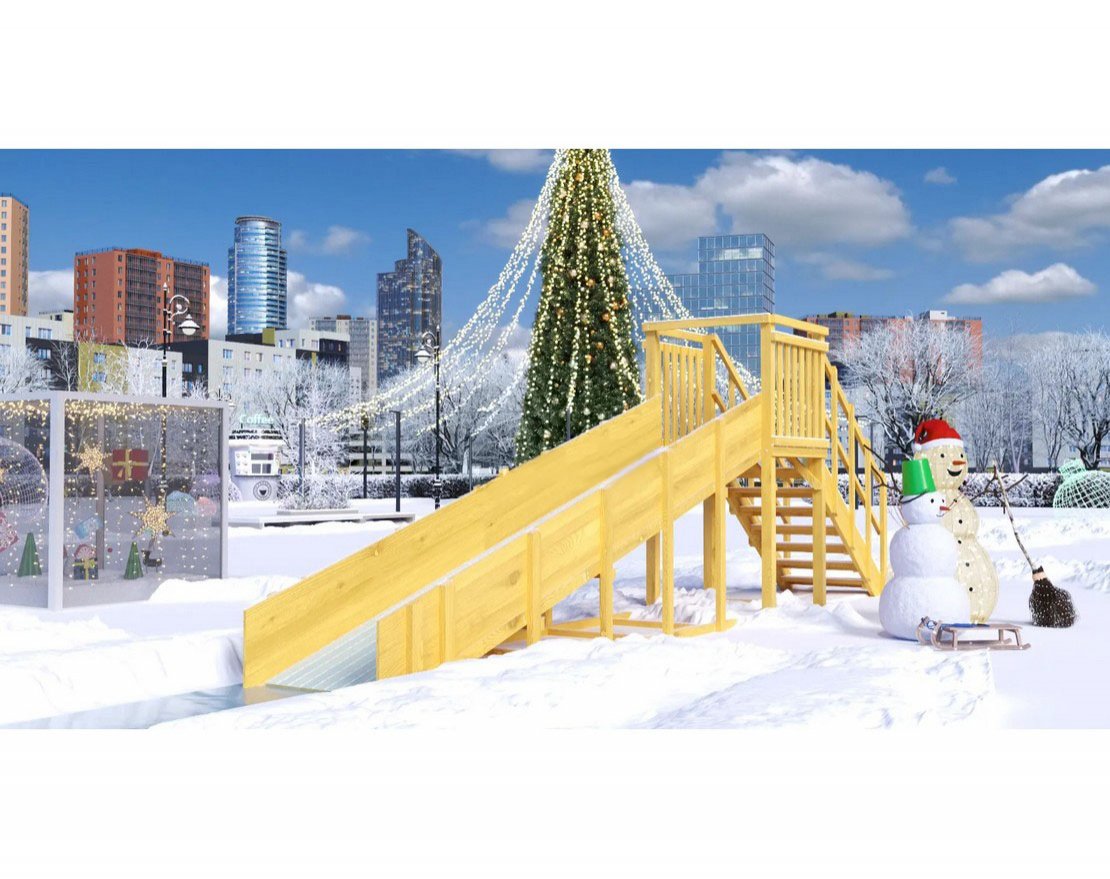 Зимняя горка TORUDA Север wood-2 (скат 5 м) - вид 2