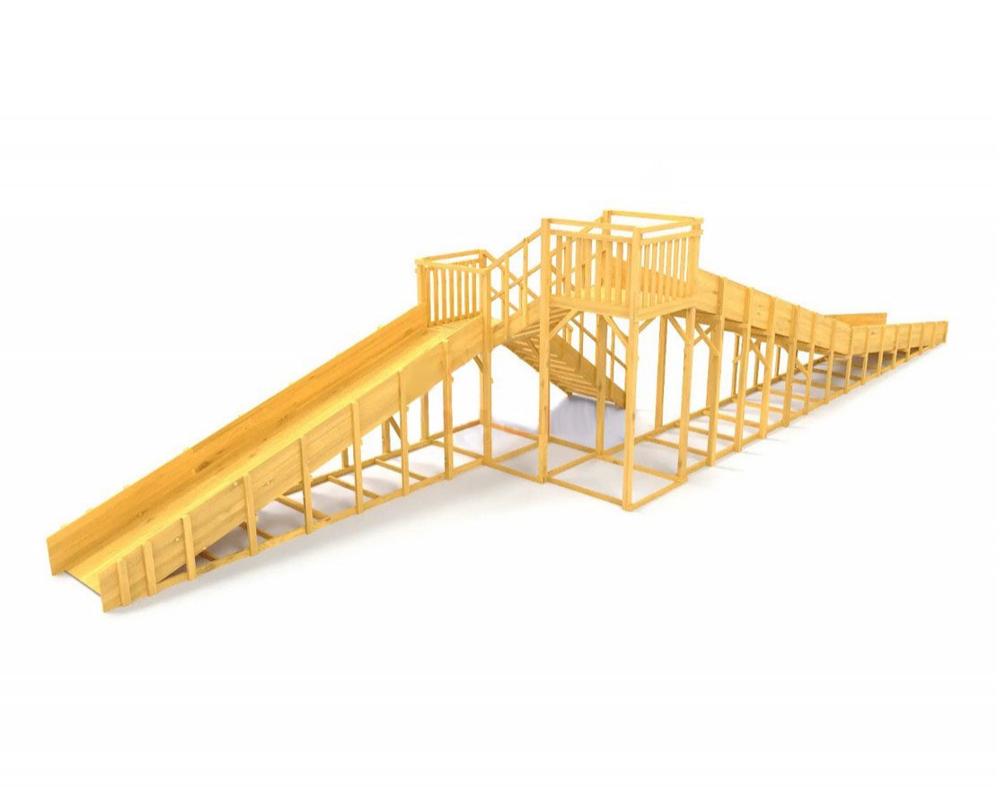 Зимняя горка TORUDA Север wood-9/1 (скат 11,85 м и 6,21 м) - вид 3